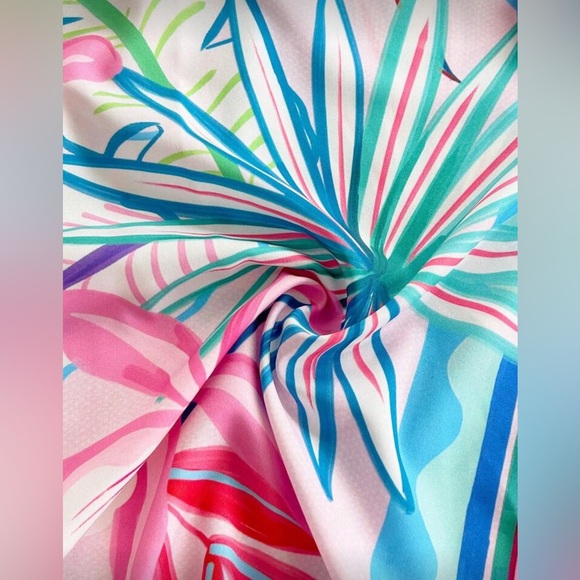 NEW Tropical Print Wrap Dress - Picture 6 of 7